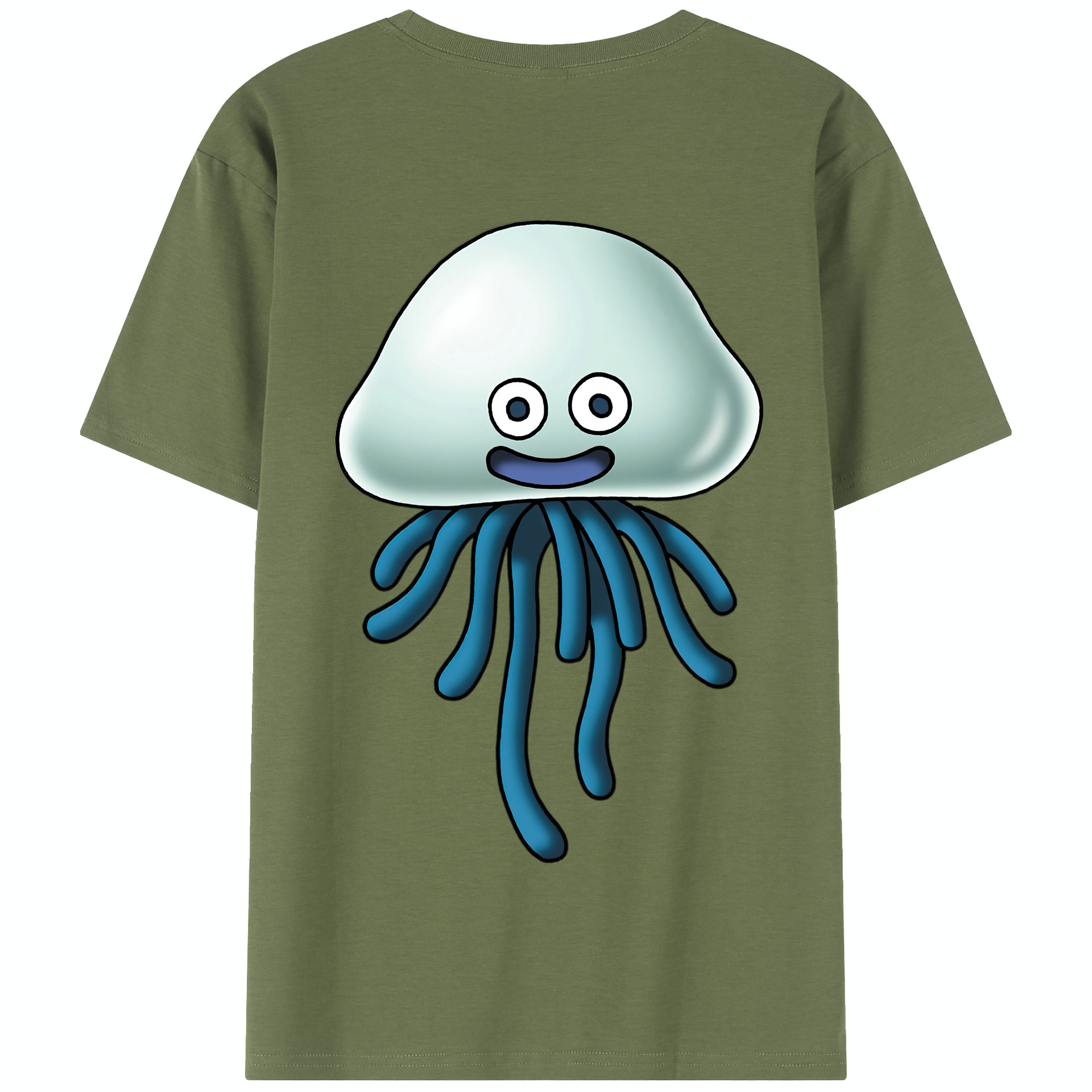 （画像用） ドラゴンクエスト Doragon Kuesuto Dragon Quest 綿100％半袖Tシャツ（背面プリント）